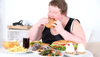 A man eating burger