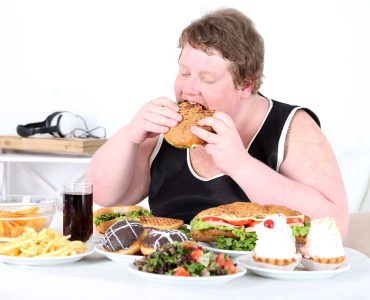 A man eating burger