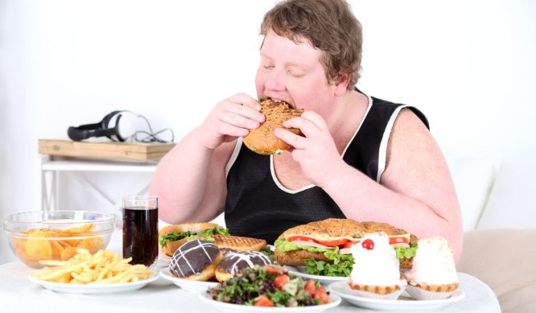 A man eating burger